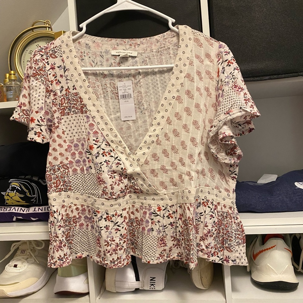 AE Wrap-Front Blouse